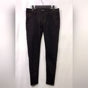 Dear John Metallic Animal Print Skinny Jeans Women's 27 Black Gold Boho Retro